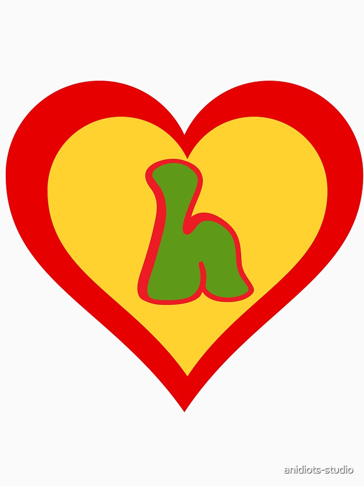 Heart in multicolor design with h in centre... by anidiots-studio
