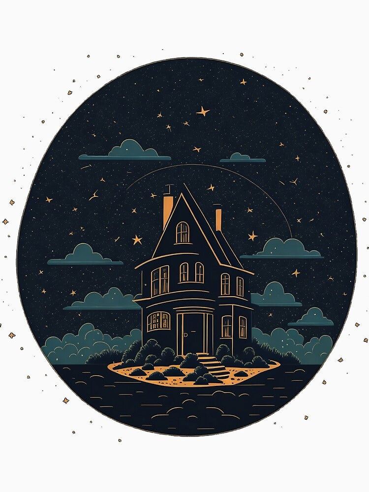 Simple House Doodle At Night by hassanjnoub