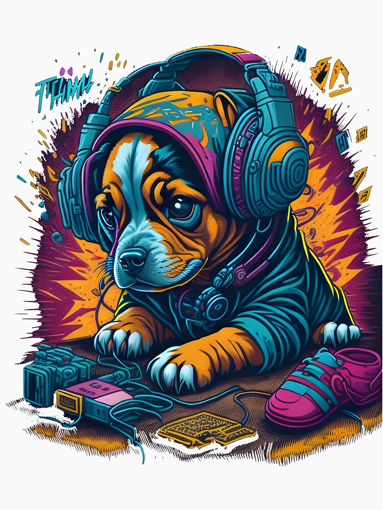 Cute puppy playing-design by Mikevirtualshop