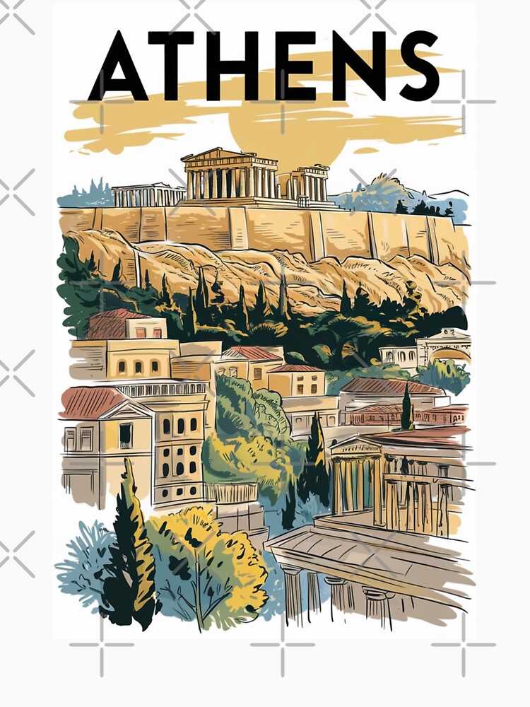 Athens Vintage Travel Poster by TravelerRat