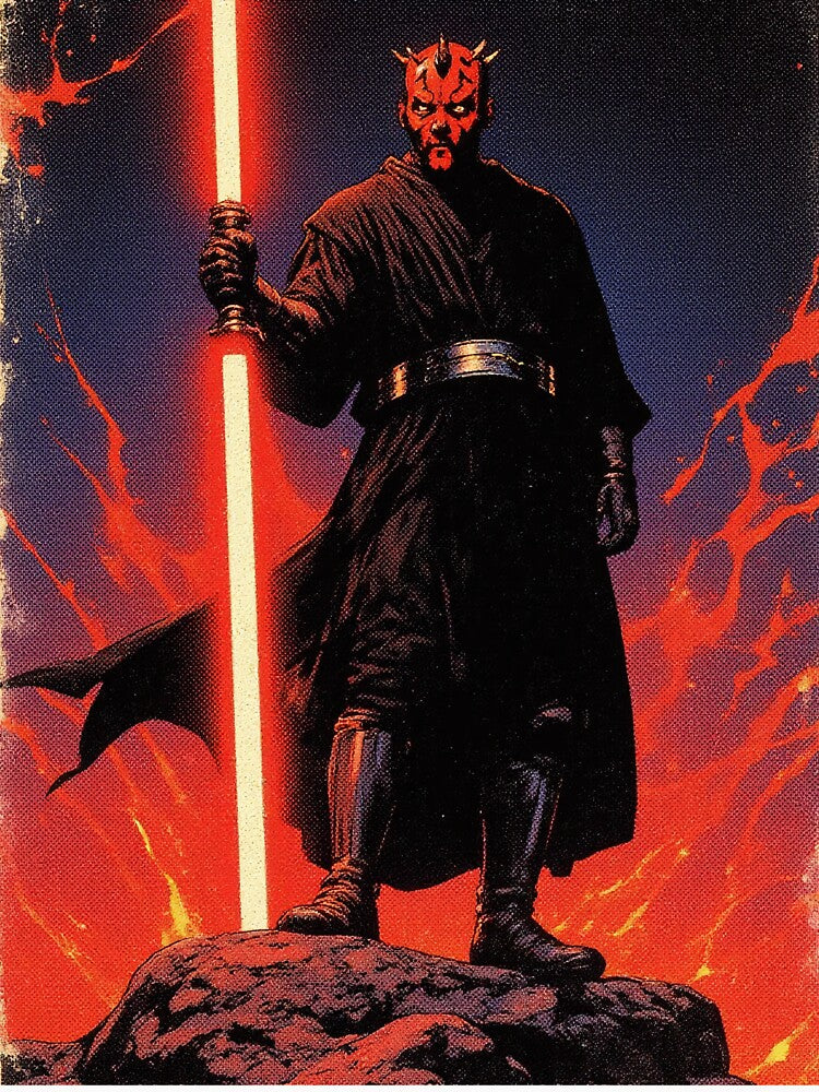 Darth Maul Vintage Comic Poster by cyberhymes