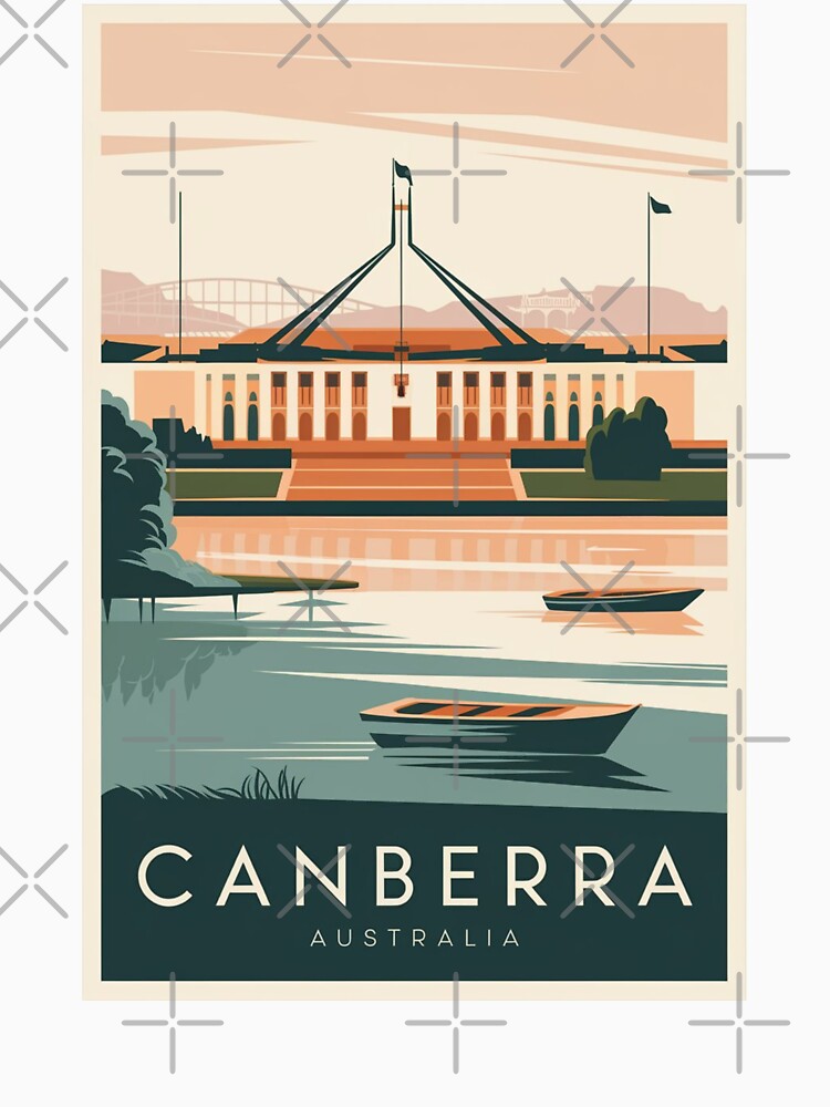 Canberra Vintage Travel Poster by TravelerRat
