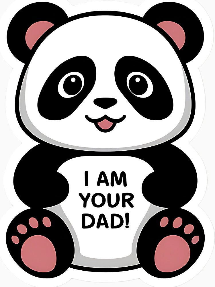 Cute panda sticker "I am your Dad!" by pawansaket9124
