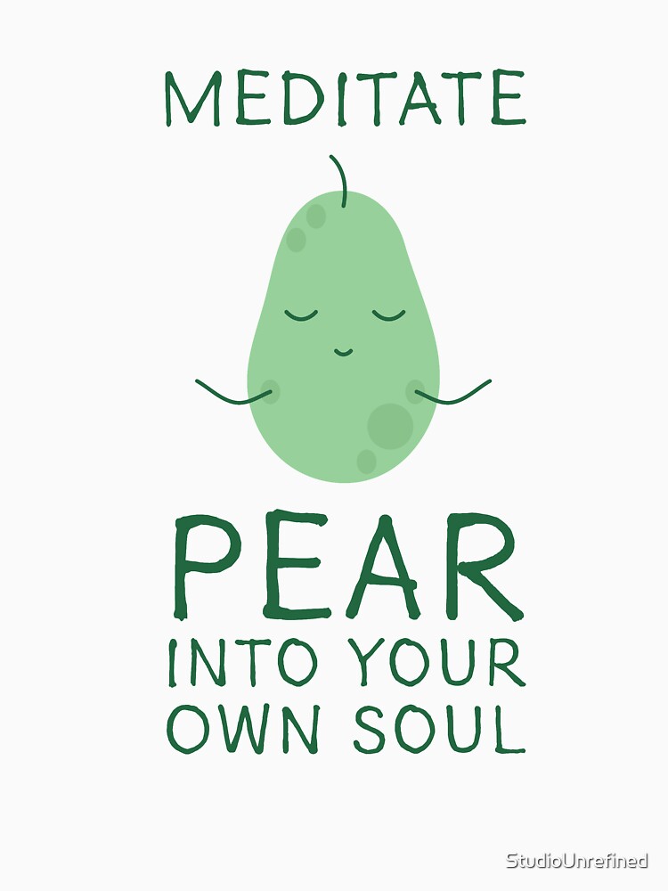 Meditation Cute Pear Pun Design by StudioUnrefined