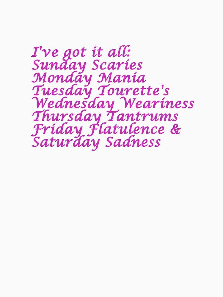 Funny and dark week day affirmations pink by AcornDesign