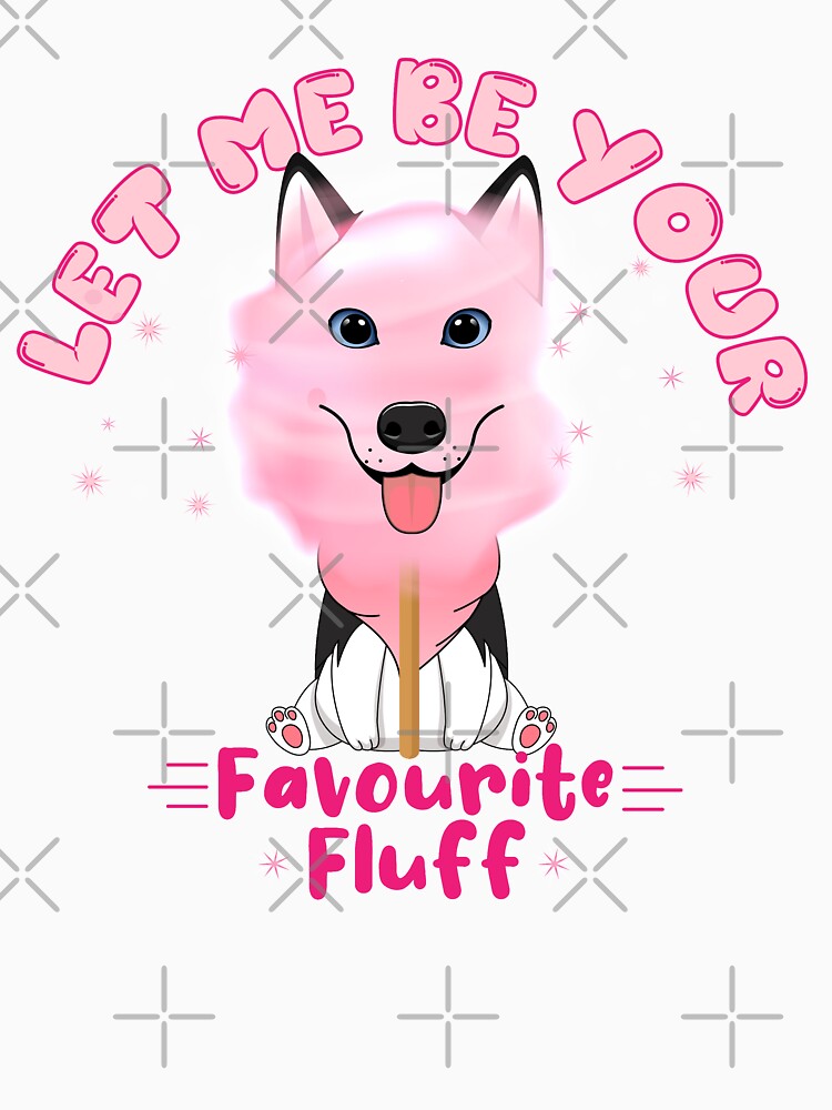 Cute Sweet Husky Puppy Pink Watercolor Cotton Candy by PinkPandaDesign