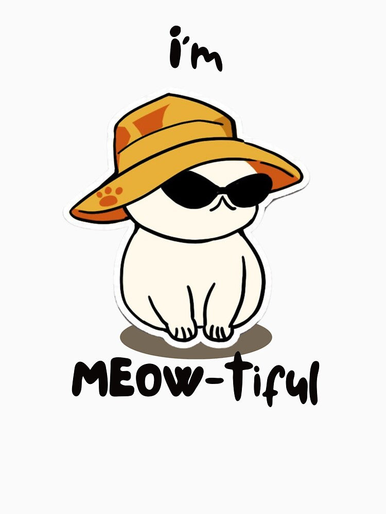Animal Pun Cat MEOW-tiful by bububabuinc