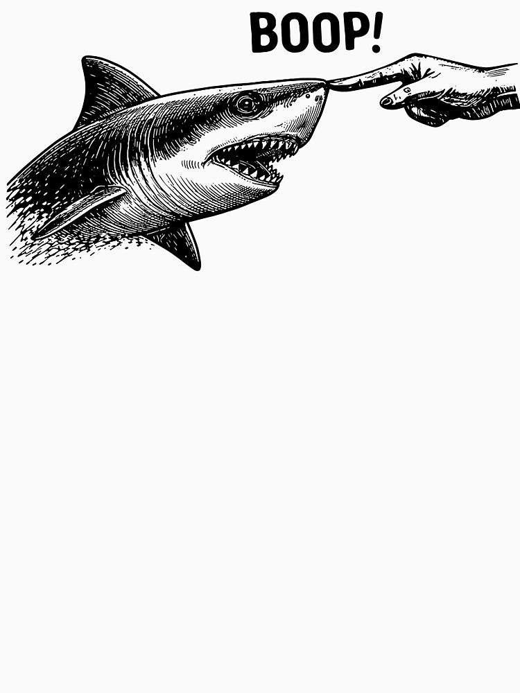 Boop Shark Meme Shark Humor Funny Hand Boop Nose Shark by issan-exe