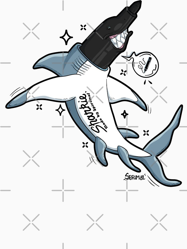 Sharkie shark marker pun by SPIRIMAL