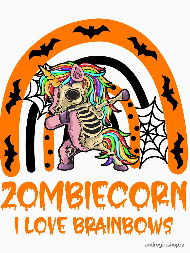Zombie Unicorn I Love Brainbows Punk Gothic Goth Halloween R SK by andregiftshopzz