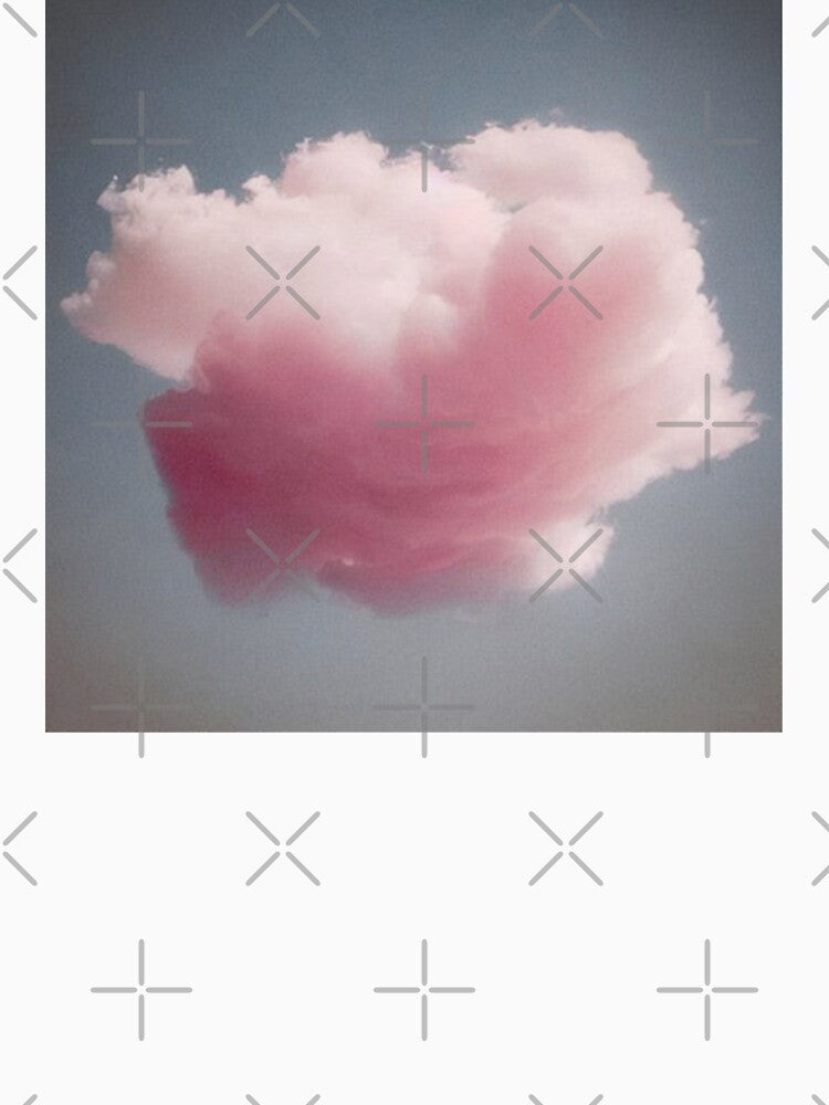 Pink cotton candy cloud on light grey sky by MagicStrawberry