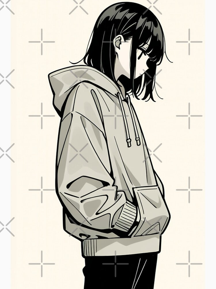 Fashion - Man in Gray Hoodie Hood Up Streetwear Anime by AnimeShin