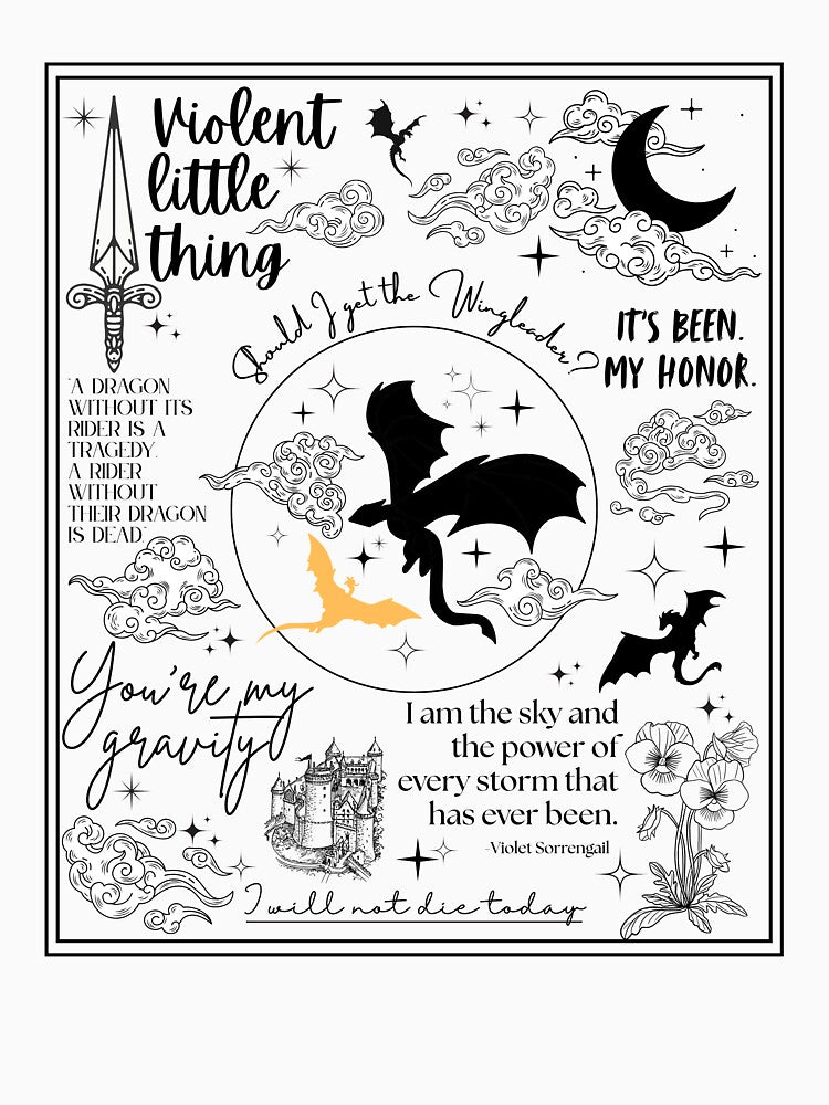 Fourth Wing Quote Collage – Aesthetic Romantasy Bookish Art by chattycreations