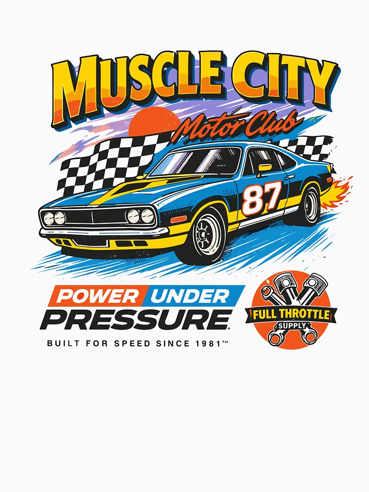 Muscle City Motor Club Racing Tee by Matinez Pink