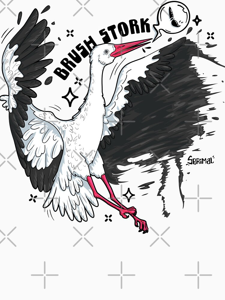 Brush stork brush stroke pun by SPIRIMAL