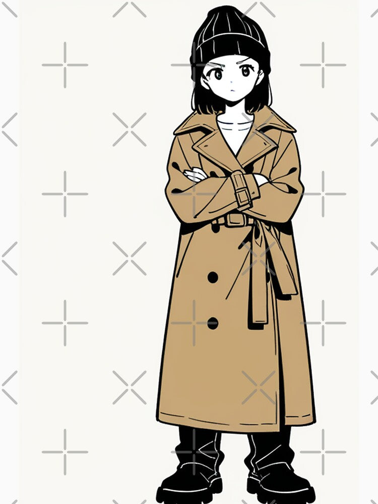 Fashion - Man in Brown Trench Coat Beanie Streetwear Anime by AnimeShin