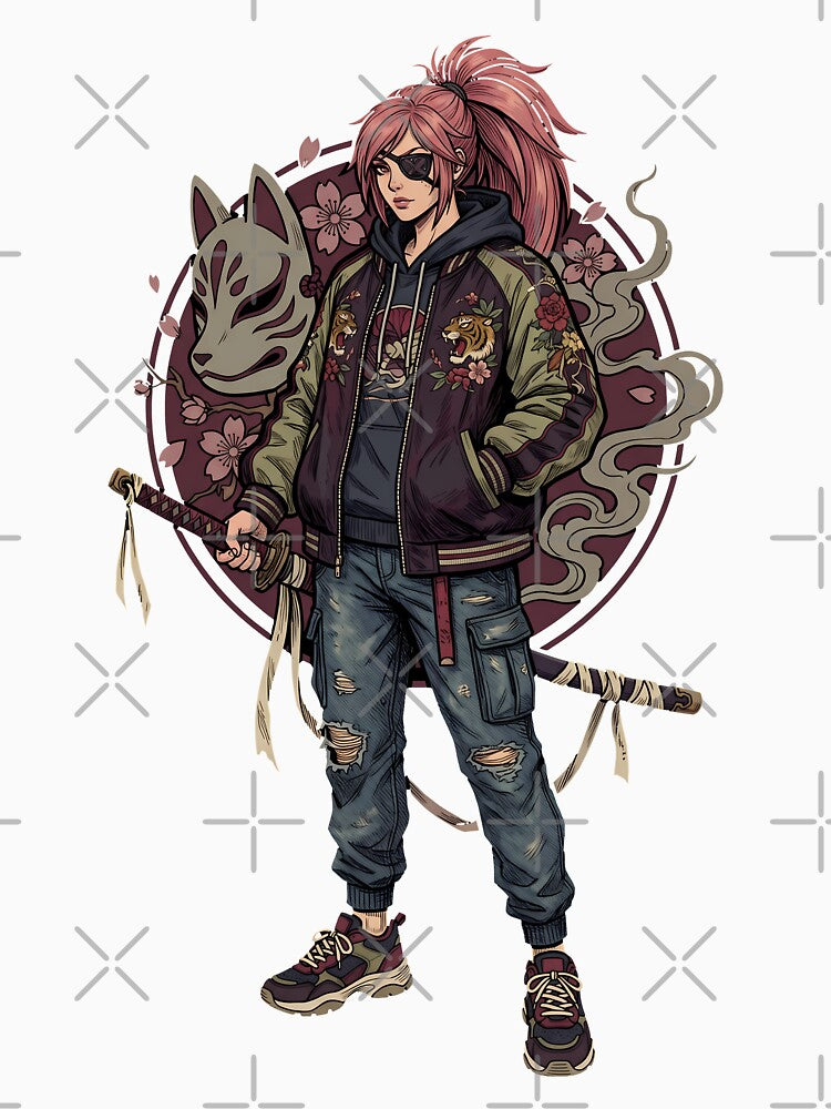Baiken Off-Duty Casual – Pink Hair Eyepatch Street Style by Senpaiwaves