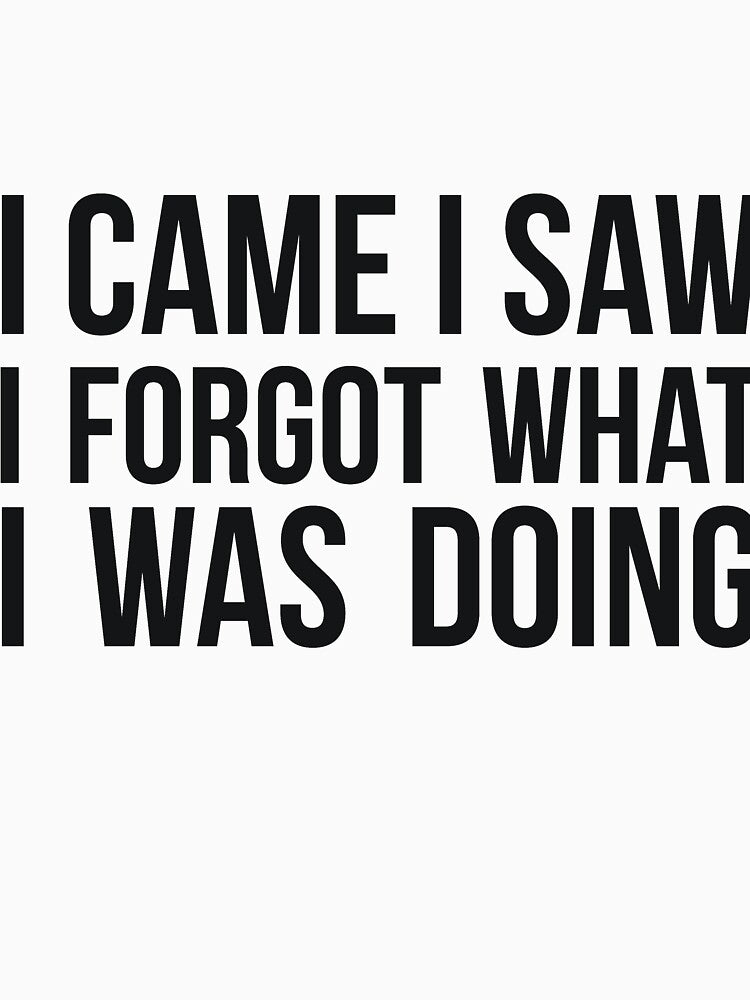 I Came I Saw I Forgot What I was Doing humor joke quote by RedYolk