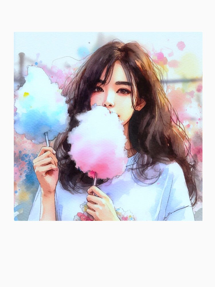 A girl eating cotton candy. by growing-mom