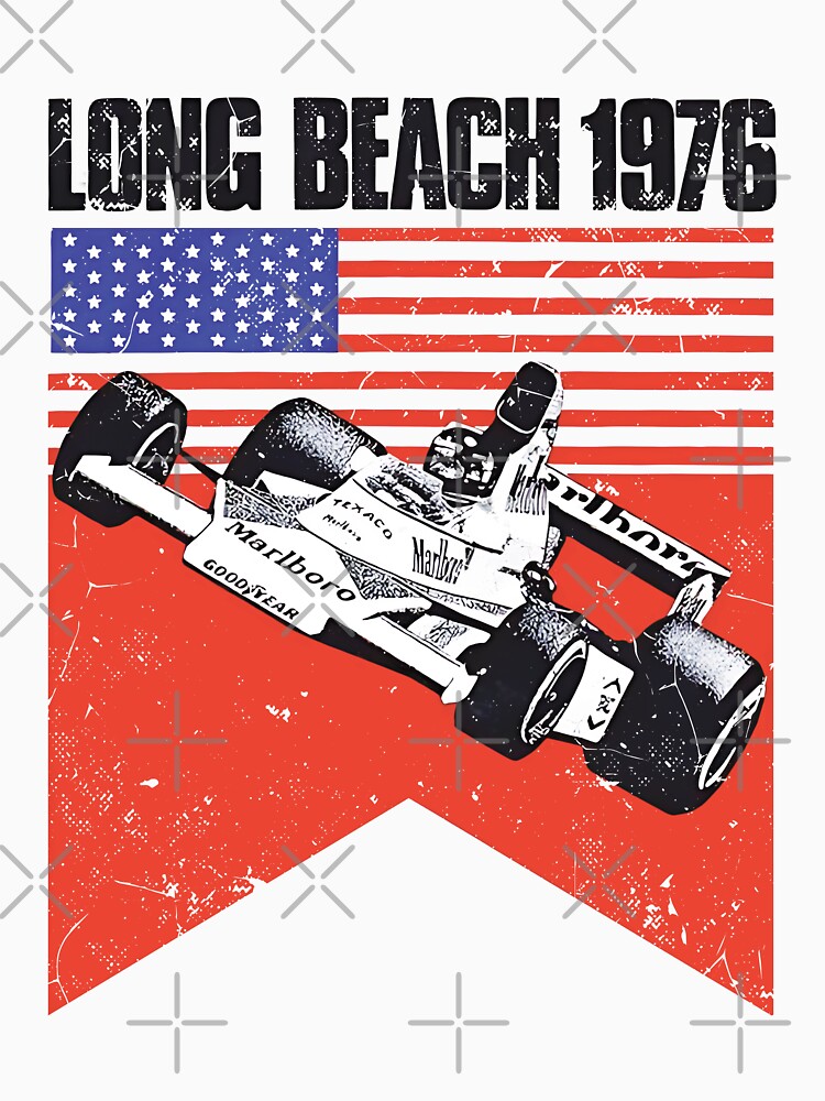 Long Beach Grand Prix 1976 - vintage worn print by retropetrol