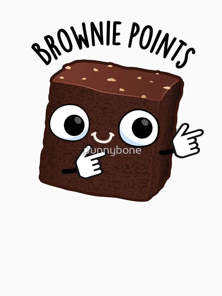 Brownie Points Funny Snack Pun by punnybone