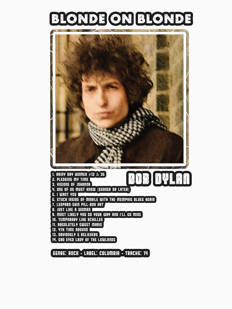 Bob Dylan - Blonde On Blonde Album Tracklist Poster by lankard-gallery