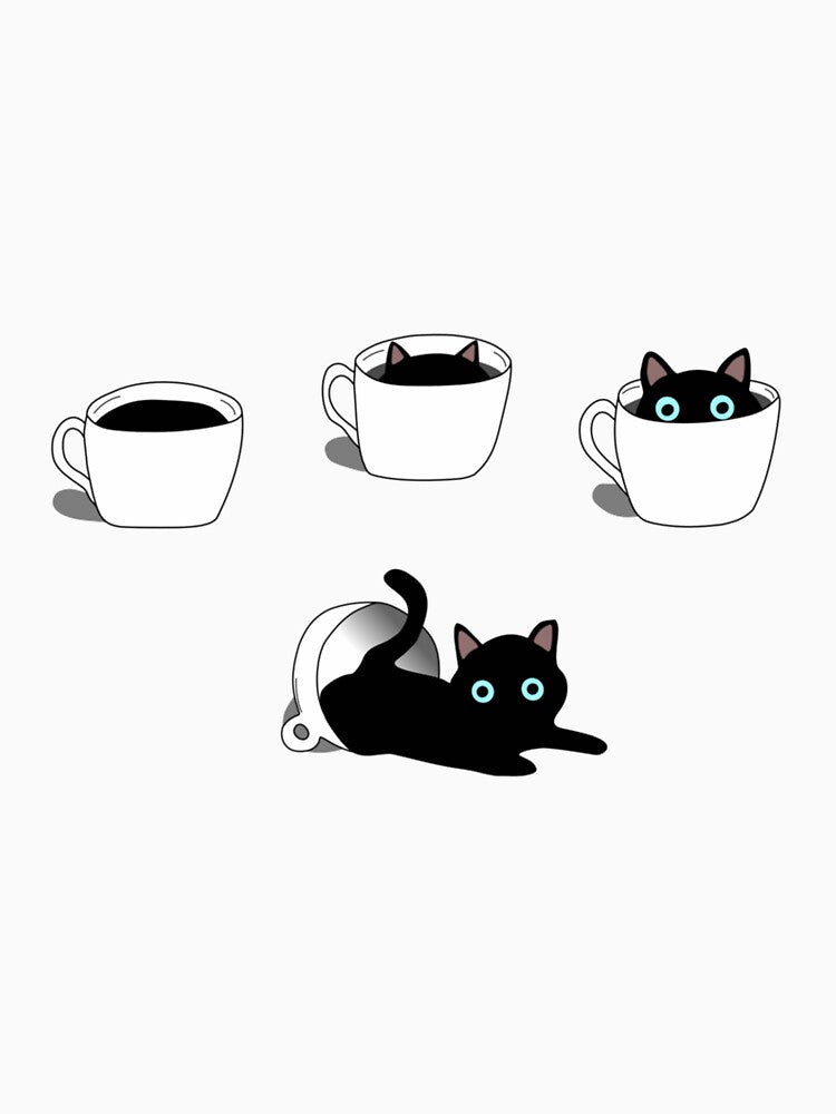 Black Cat Coffee Cup Meme Funny by WawyKarick