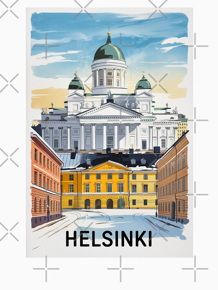 Helsinki Vintage Travel Poster by TravelerRat