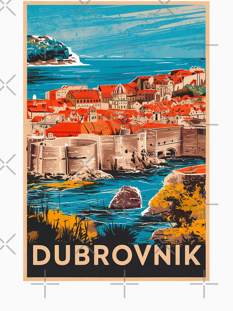 Dubrovnik Vintage Travel Poster by TravelerRat