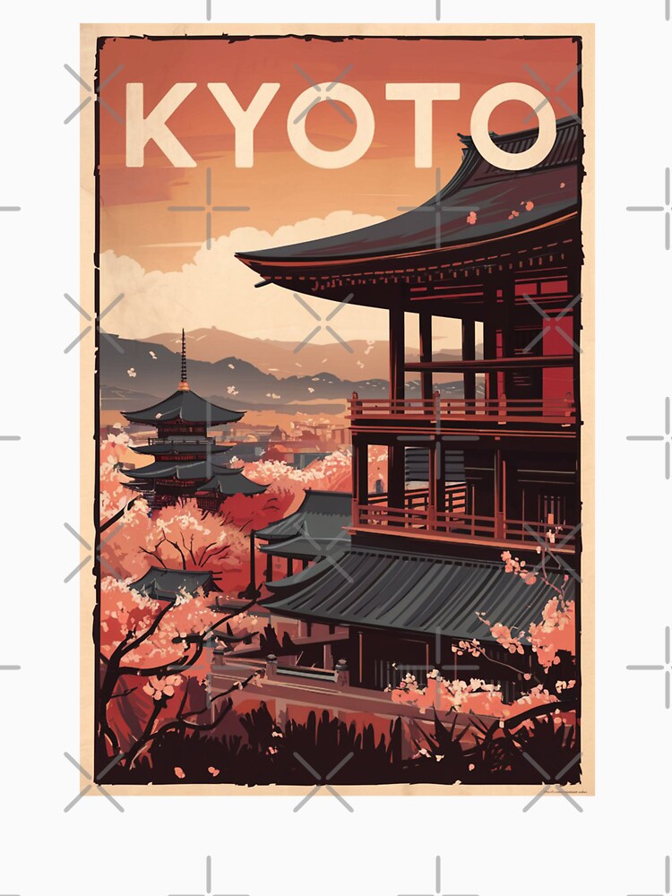 Kyoto Vintage Travel Poster by TravelerRat