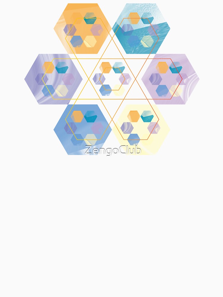 concentric Hexagonal design with gold texture by ZengoClub
