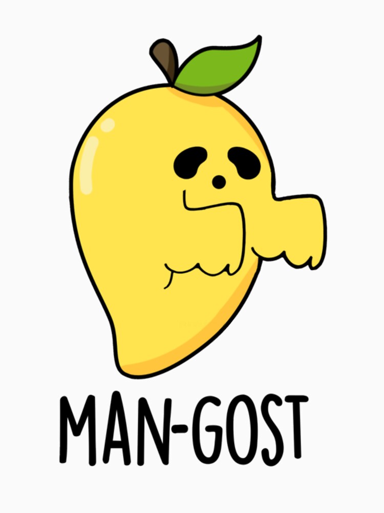 Man-gost Cute Halloween Mango Fruit Ghost Pun by DouglasyReynol