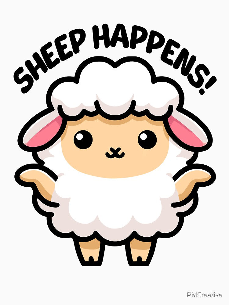 Sheep Happens! Cute Sheep Pun by PMCreative