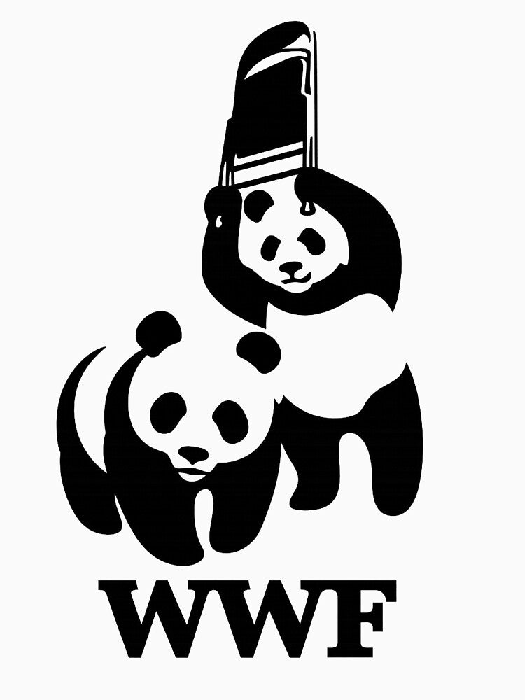 WWF Panda Logo Inspired Minimalist Design – Cute Wildlife Conservation Style Artwork by GarnerSupplyCo