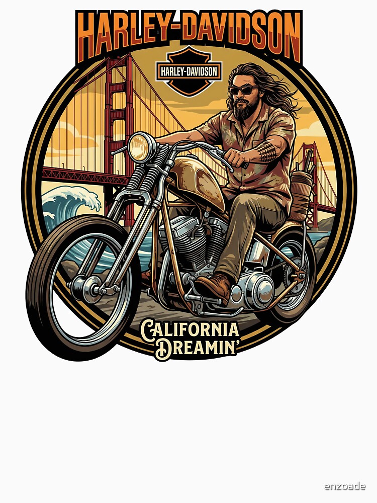 Harley Davidson Classic American Cruiser Illustration by enzoade