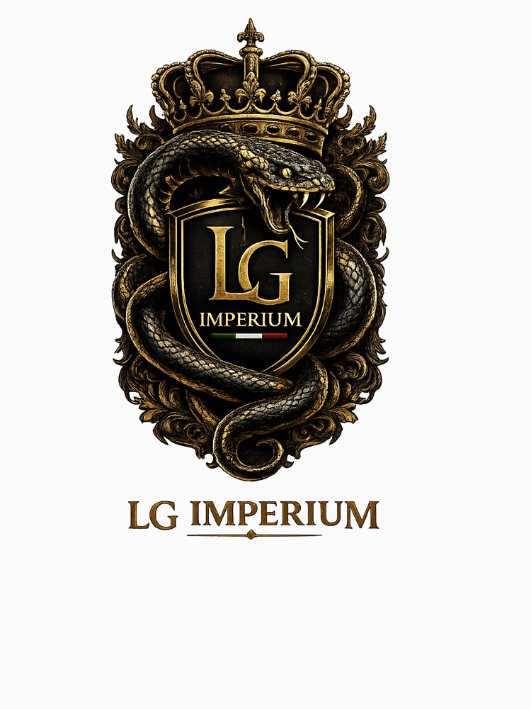 Luxury Snake Crest Shirt, Black Gold Streetwear Tee, Royal Serpent Graphic, Premium Urban Fashion, LG Imperium by Falcoreale