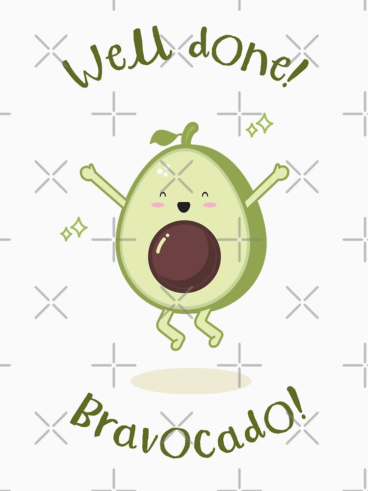 Avocado well done bravocado kawaii design by high5doodle