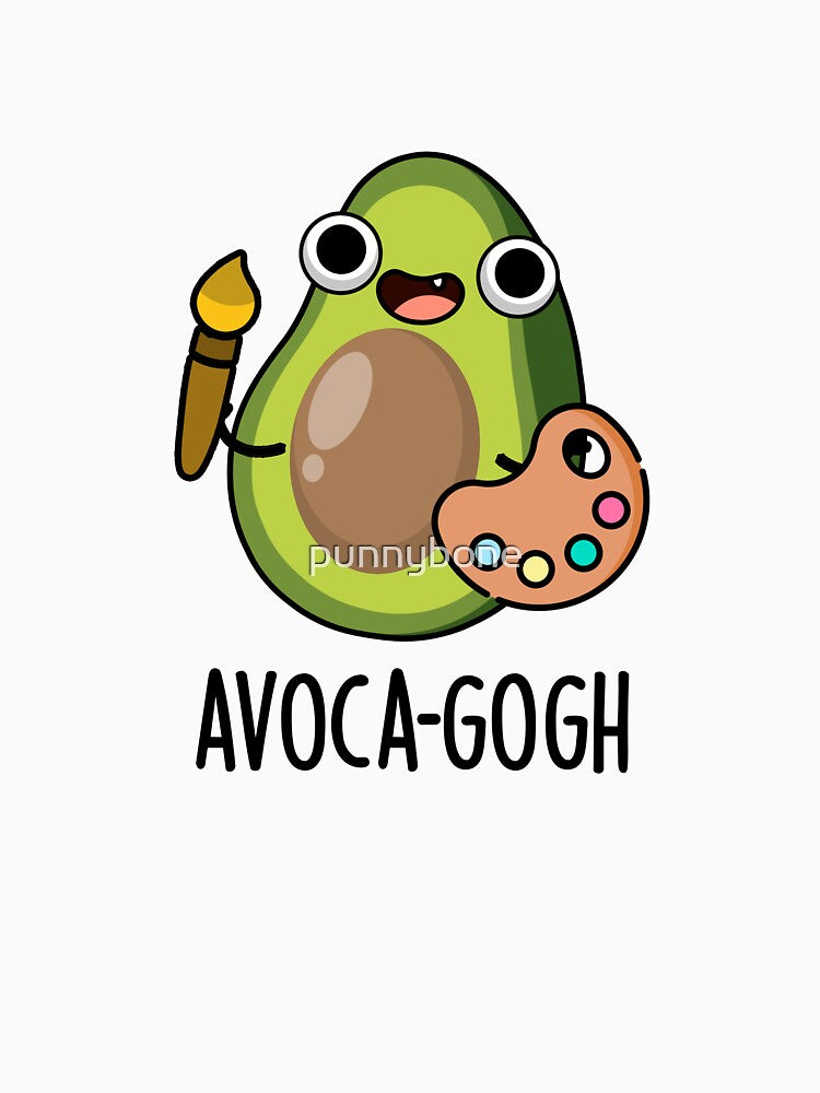 Avoca-gogh Cute Avocado Artist Pun by punnybone