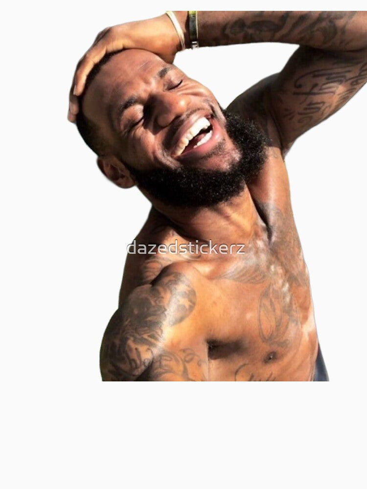 LeBron smiling meme by dazedstickerz