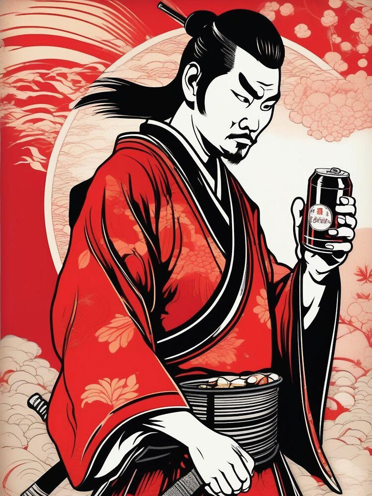 Samurai Pop Art Ukiyo e | Japanese Warrior Art by Vandy Fullam