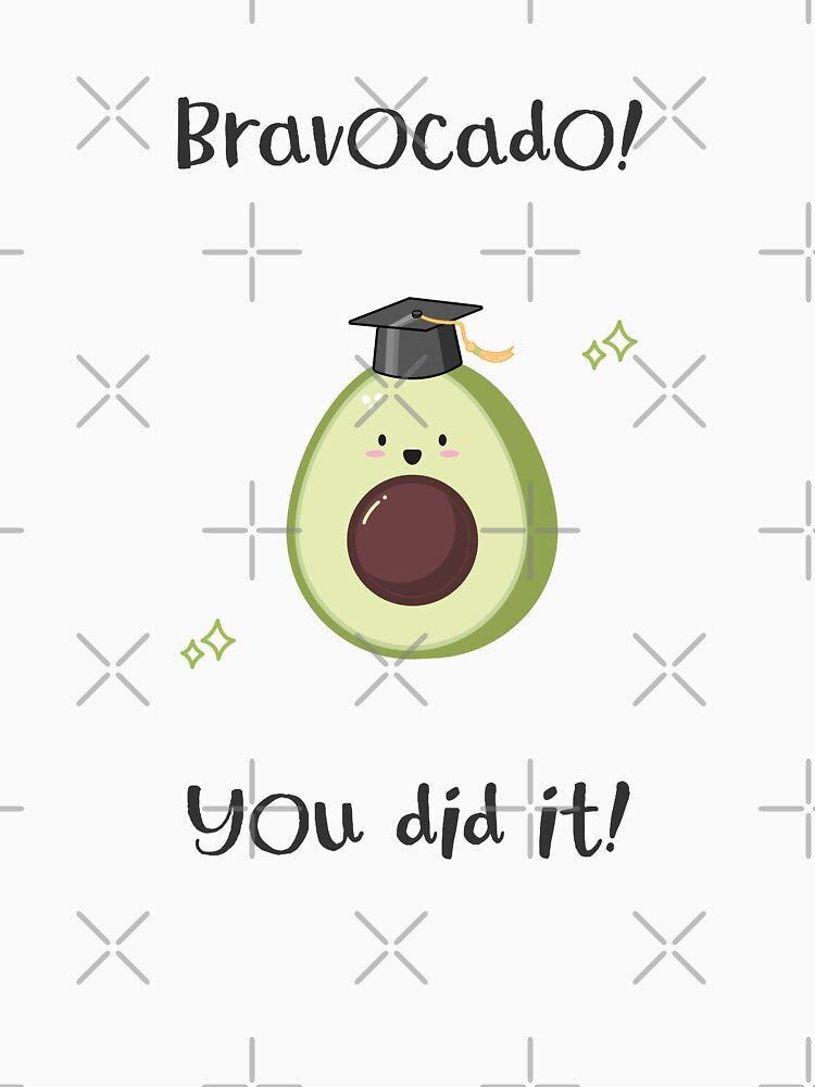 Avocado graduation congrats bravocado kawaii design by high5doodle