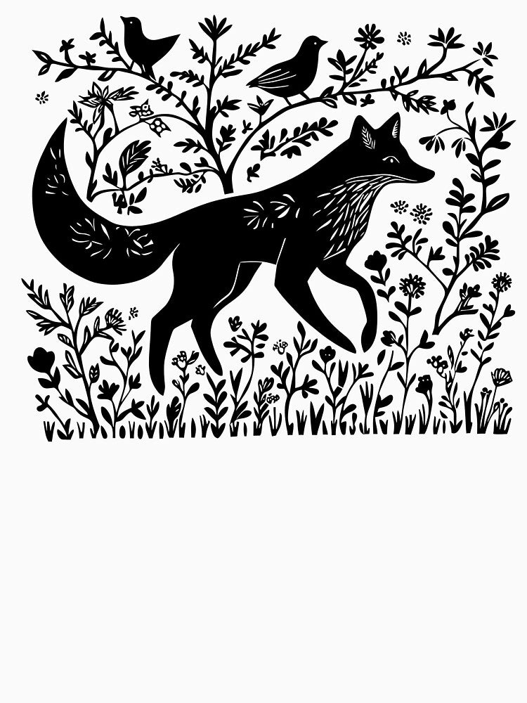 Lonely Fox and Birds by Tulungletoy