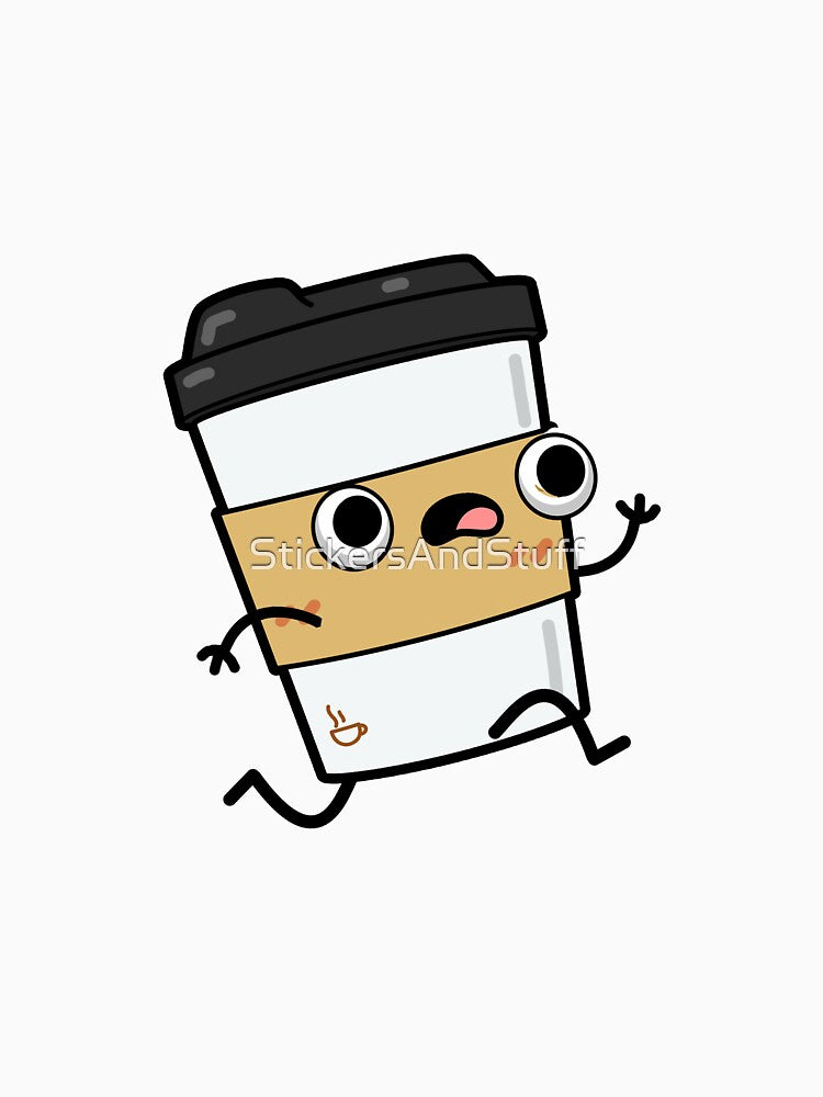 Cute Running Latte by StickersAndStuff