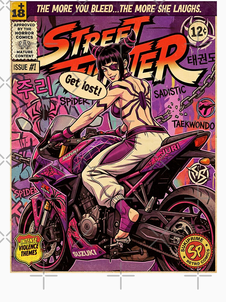 Street Fighter Juri Retro Vintage Comic Cover Art by Back2Collage