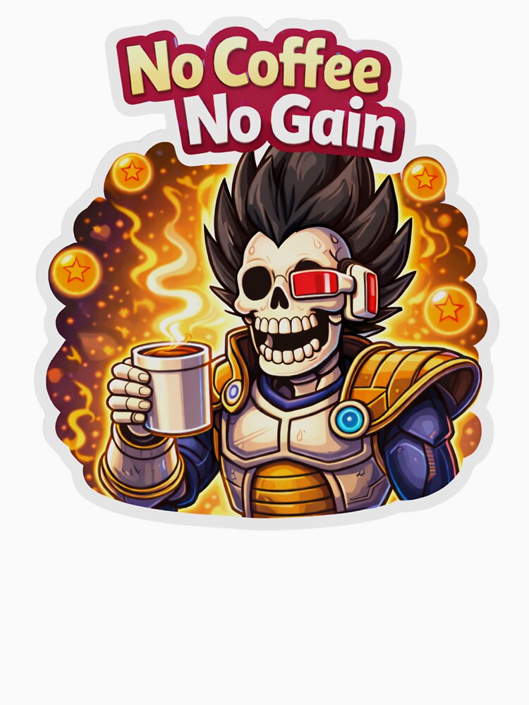 Anime Warrior Skeleton Coffee Sticker by MiteiArt