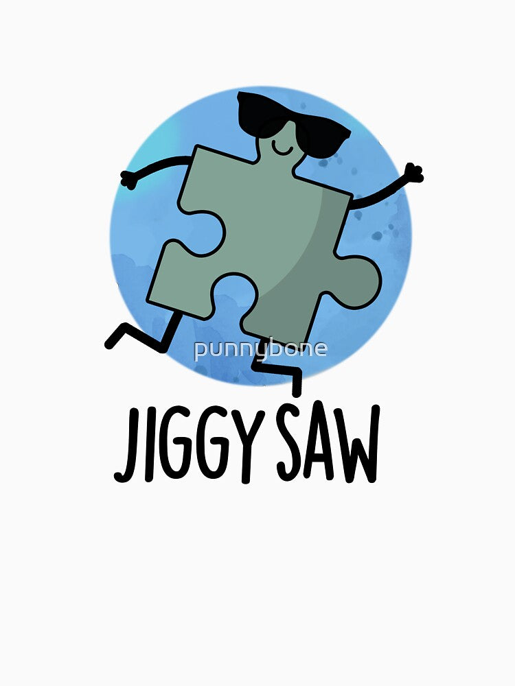 Jiggy Saw Cute Dancing Jigsaw Puzzle Pun by punnybone