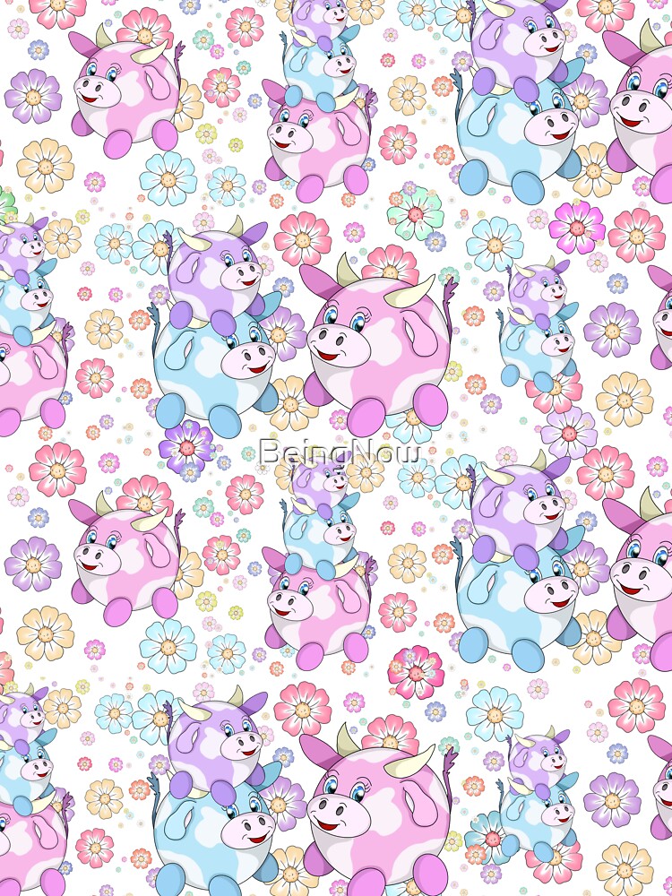 cartoon bubble cows pattern by BeingNow
