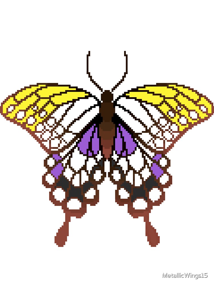 Non-Binary Pride Butterflies by MetallicWings15