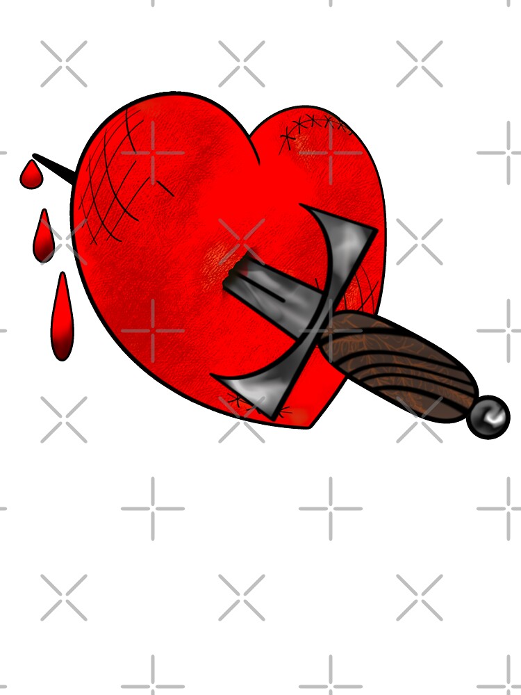 Broken Heart With Dagger Dark Love Illustration by Auntie M