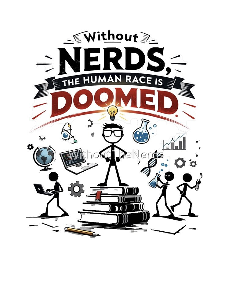 Without Nerds The Human Race Is Doomed Stick Man On Podium by WithoutTheNerds